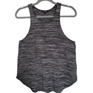 Dynamite Lightweight Knit Racerback Tank Top Medium Heathered Black/Gray